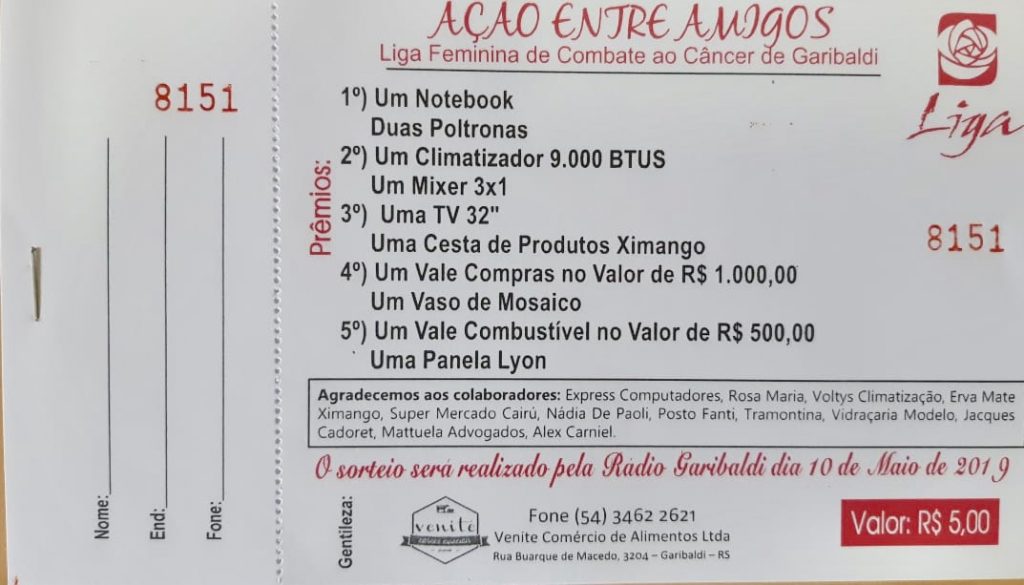 Liga do Câncer de Garibaldi realiza Ação Entre Amigos