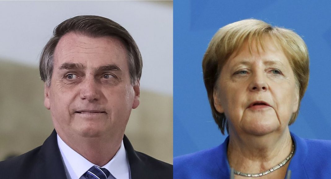 Bolsonaro e Merkel conversam sobre recursos para Amazônia
