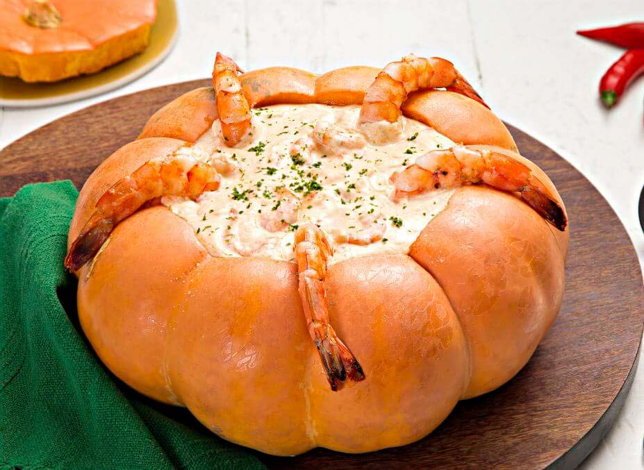 Cozinha Viva: Camarão na moranga