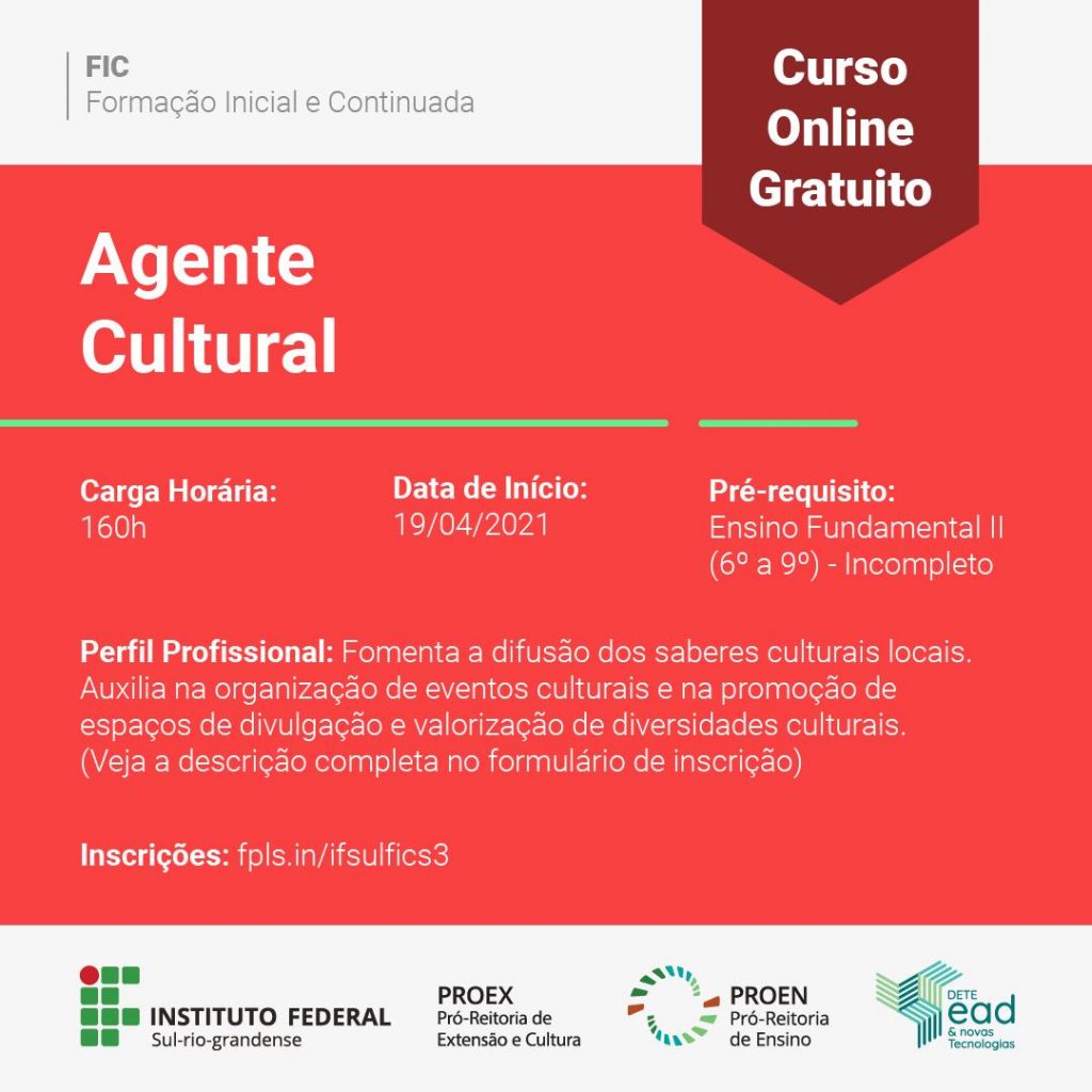 IFSul abre 20 mil novas vagas para cursos gratuitos de qualificação profissional a distância