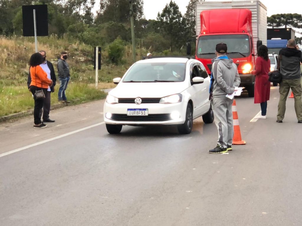 Entidades protestam contra implementação de pedágios na ERS-122, em Caxias do Sul
