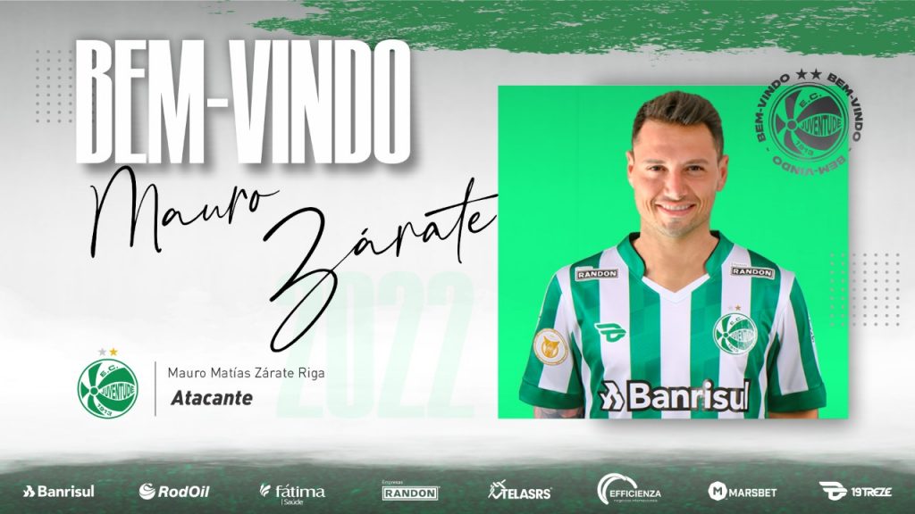 Juventude acerta a contratação do atacante argentino Mauro Zárate