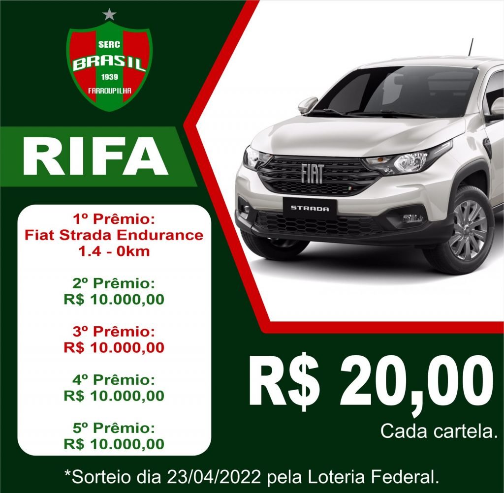 Visando competições, Brasil de Farroupilha lança rifa com prêmios como carro e R$ 10 mil