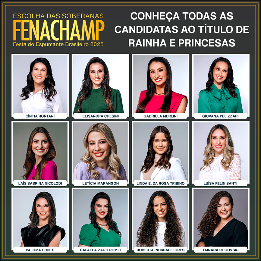 Apresentadas oficialmente as 12 candidatas ao título de rainha da Fenachamp 2025