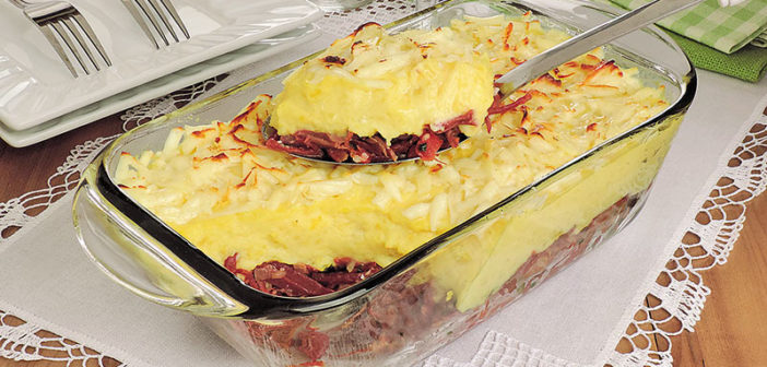 Cozinha Viva: Escondidinho de carne seca. (Foto: Vovo Palmirinha / Reprodução)