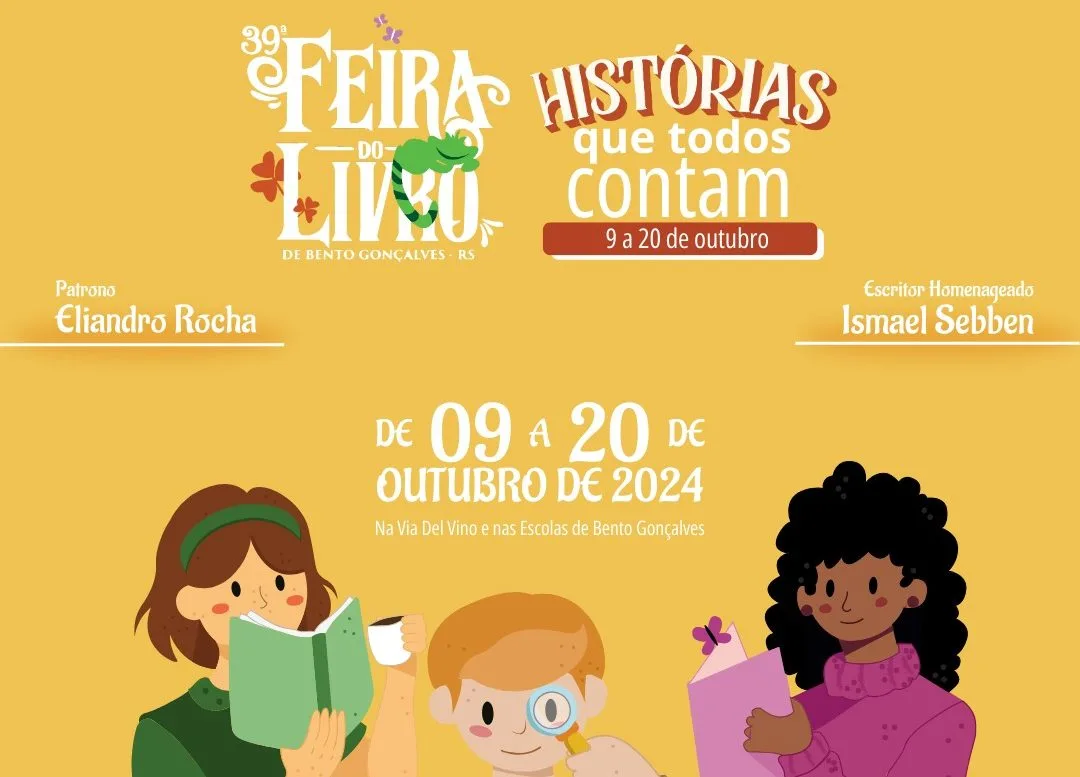 "Histórias que todos contam" é o tema da 39ª Feira do Livro de Bento Gonçalves