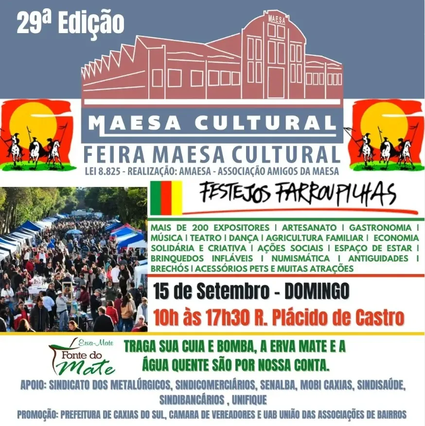 29ª Feira Maesa Cultural ocorre neste domingo (15) em Caxias (Foto: Divulgação)