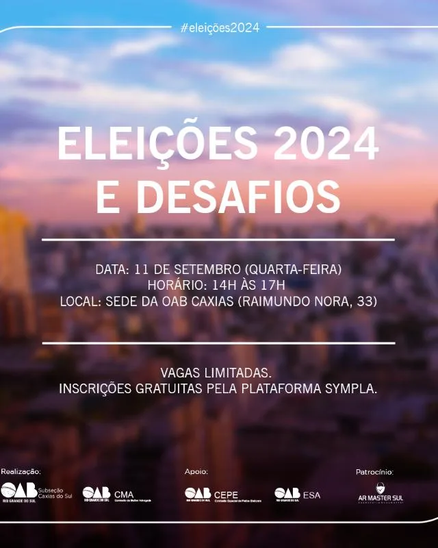 OAB Caxias promove evento sobre eleições e desafios (Foto: Divulgação)