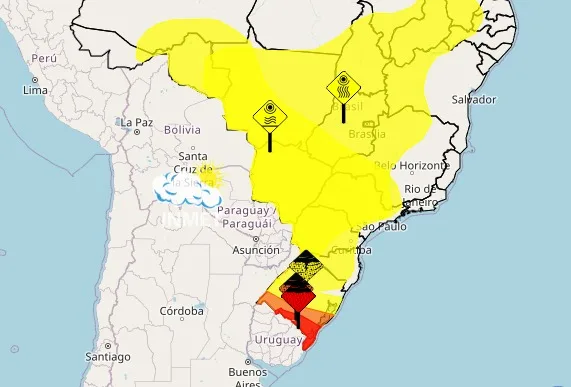 Defesa Civil Nacional alerta para risco de temporal no Rio Grande do Sul