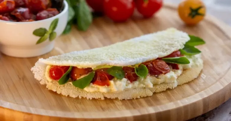 Tapioca recheada com queijo e tomate (Foto: Da Terrinha Alimentos)