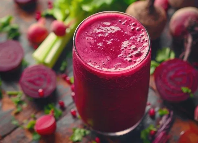 Suco de beterraba crua ou cozinha