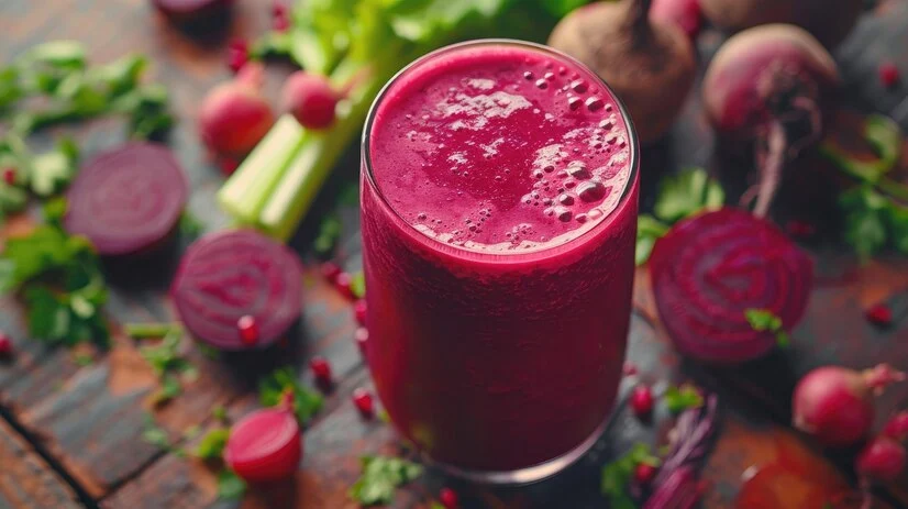 Suco de beterraba crua ou cozinha