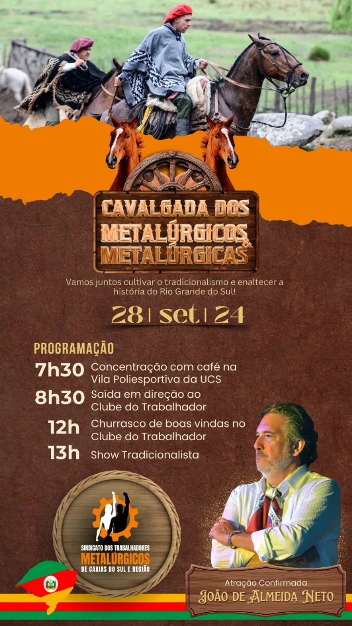 4ª Cavalgada dos Metalúrgicos e Metalúrgicas acontece neste sábado (28)