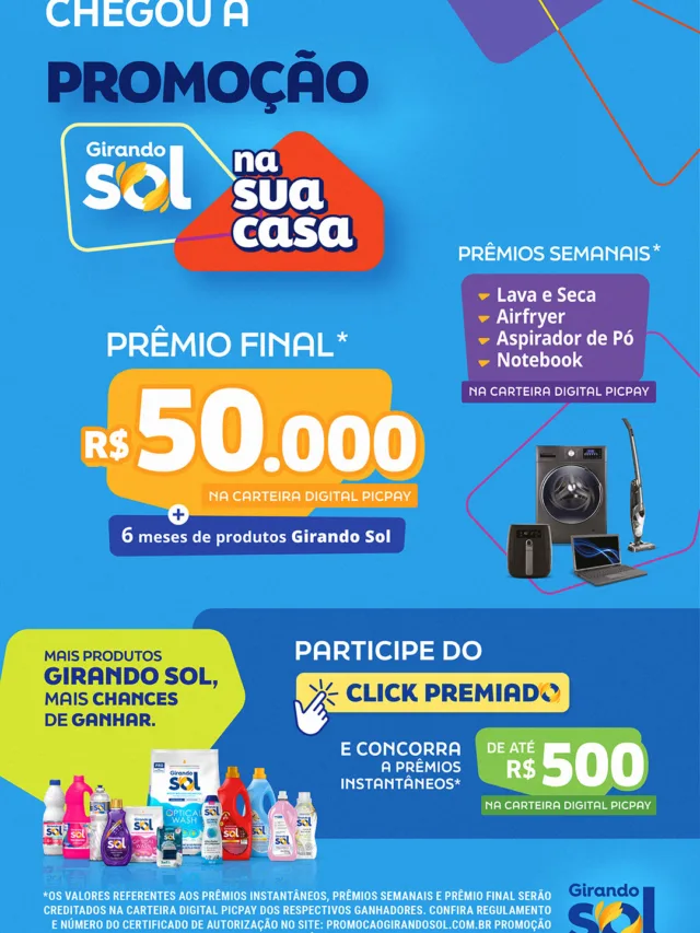 Promoção Girando Sol na Sua Casa distribui dezenas de prêmios para consumidores gaúchos até dezembro