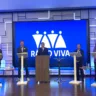 Candidatos Adiló, Scalco, Felipe e Denise responderam perguntas mediadas pelo comunicador Fabiano Pereira