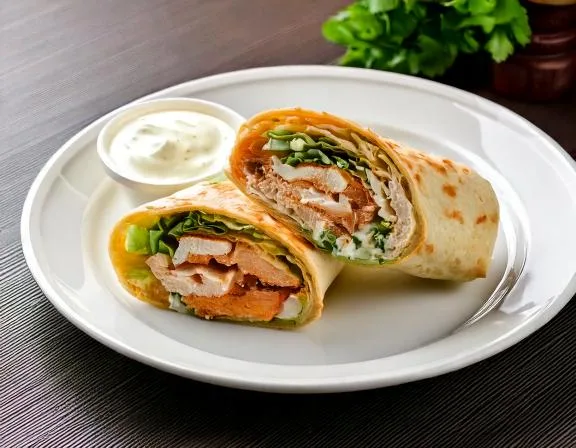 Cozinha Viva: Wrap de frango com molho de iogurte