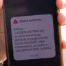 Mensagens de alerta se sobrepõem à tela dos celulares