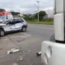 Homem fica ferido em acidente envolvendo carro e caminhão na RSC-453, em Caxias do Sul