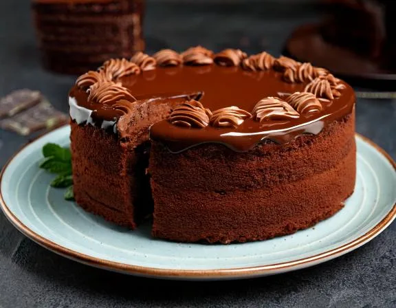 Bolo de chocolate com cobertura de ganache