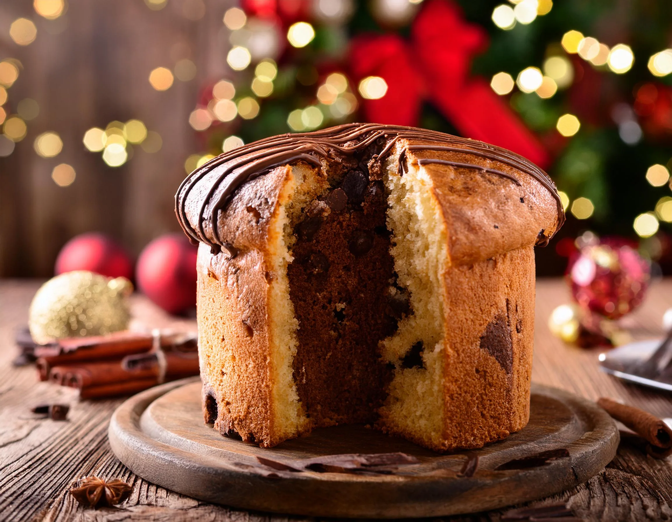 Panetone recheado com chocolate