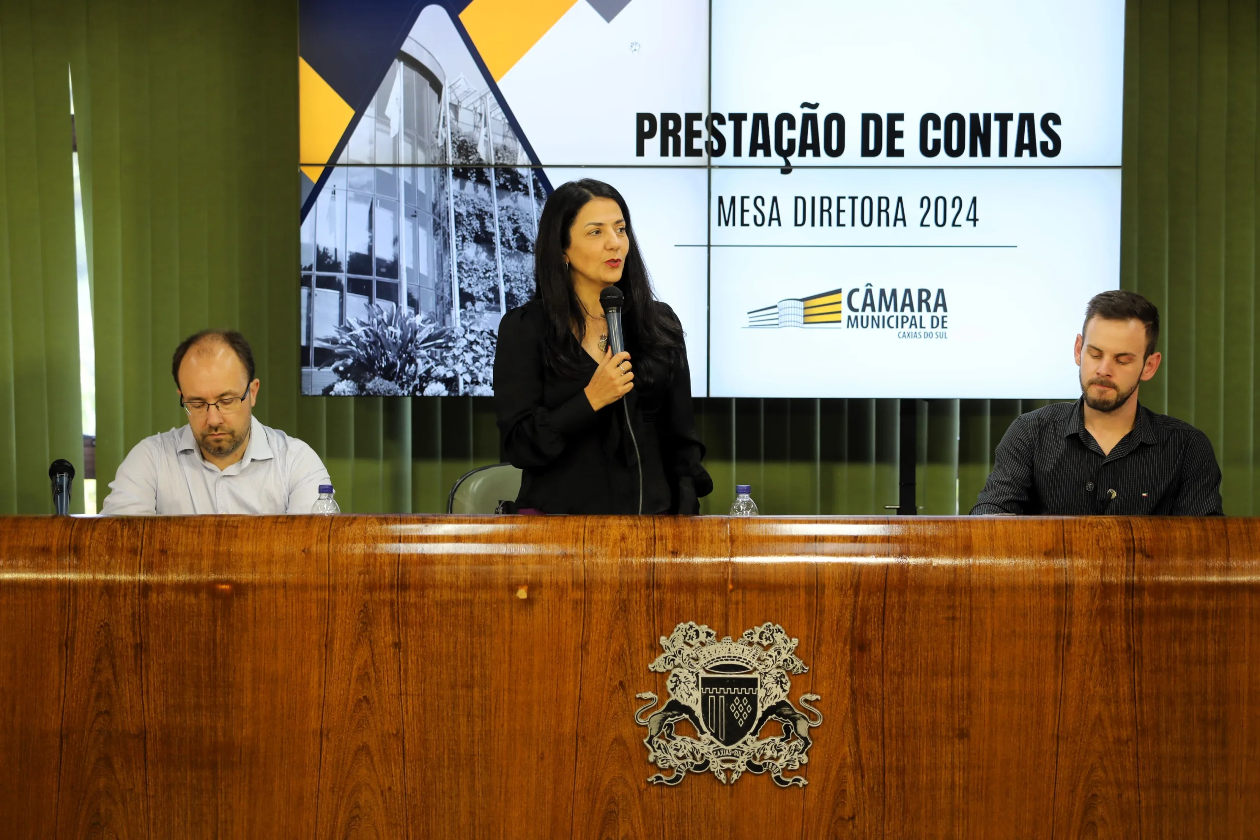 Presidente da Câmara, Marisol Santos, apresentando os números