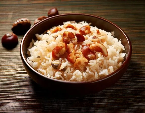 Arroz com castanhas