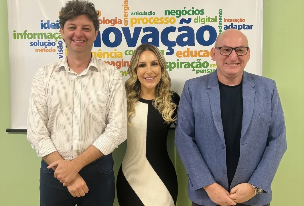 Everson Kirch (na esquerda), Gisele Cauma (ao centro), Nelton Carlos Conte (na direita).