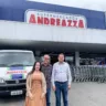 Jaime Andreazza com os franqueados do Cartão de Todos em Caxias do Sul, Núbia e Charley