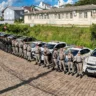 A concentração inicial das forças de segurança foi em frente à sede da Brigada Militar