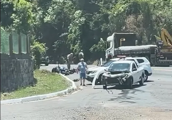 Acidente deixa motociclista ferido na BR-470, em Bento Gonçalves