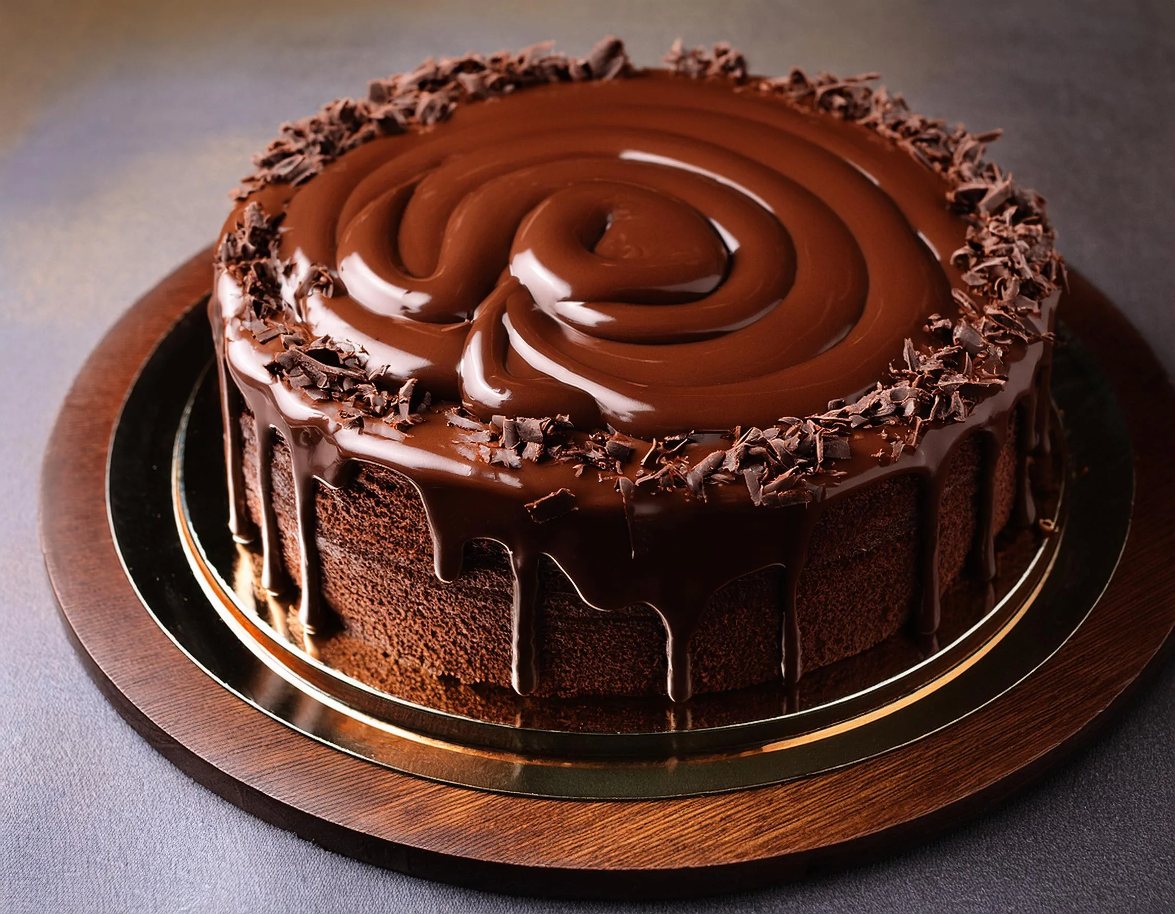 Bolo de chocolate com cobertura de ganache