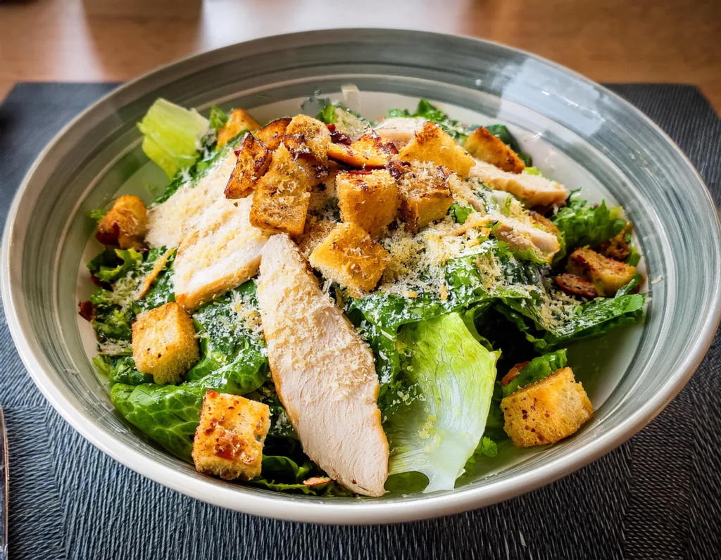 Salada caesar com frango grelhado