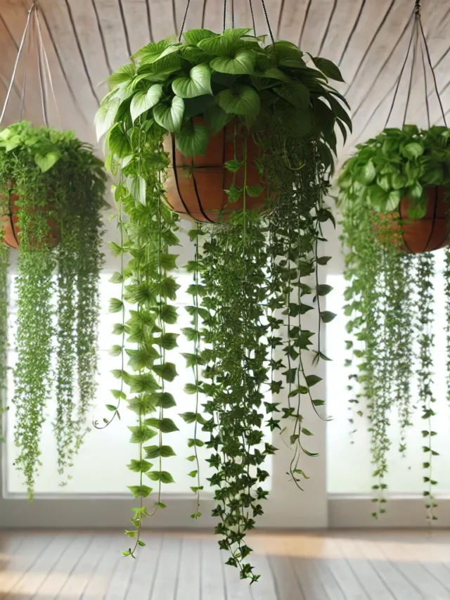 O que fazer se suas plantas pendentes estão se esticando demais O que fazer se suas plantas pendentes estão se esticando demais