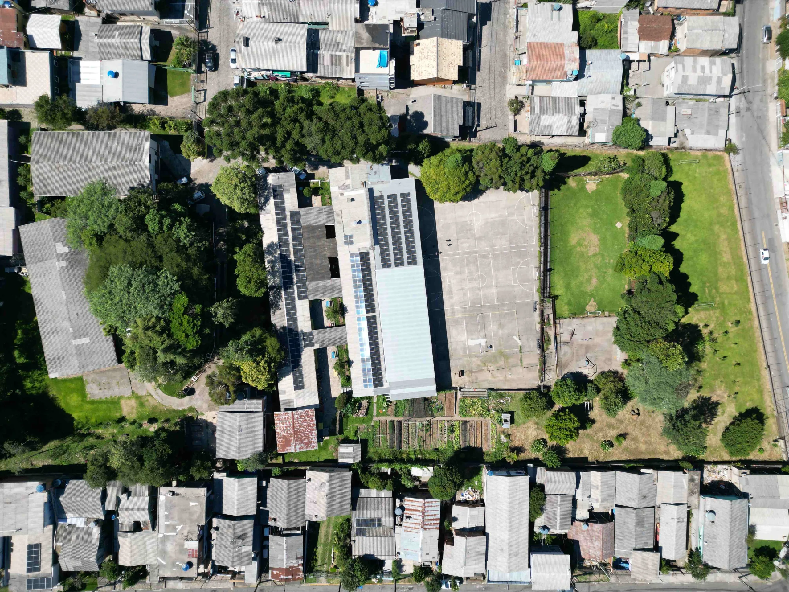 Vista aérea do Centro de Atenção à Criança e ao Adolescente Murialdo. Foto: Guilherme Biegelmeyer