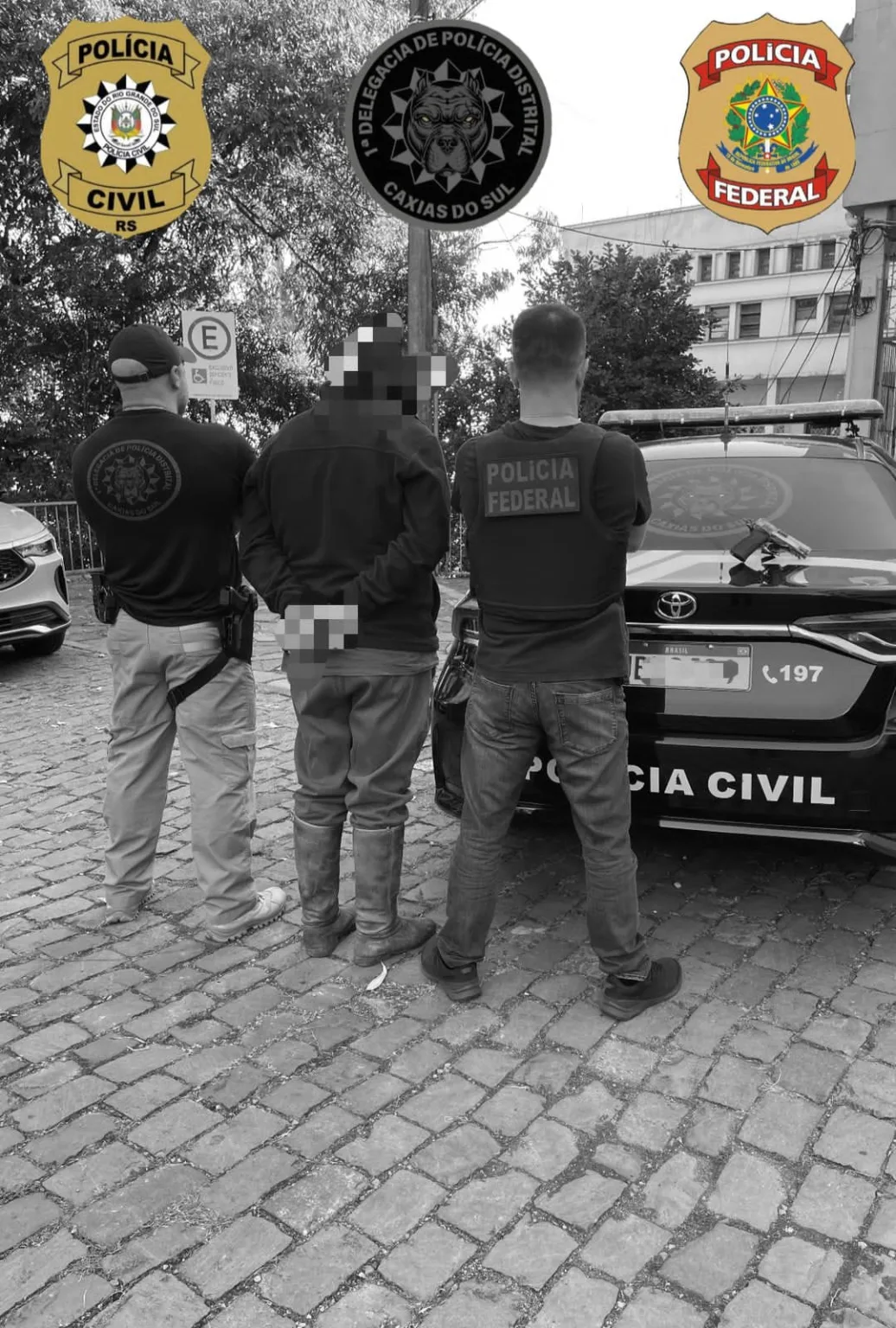 Suspeito de homicídio é capturado pela Polícia Civil, em Caxias do Sul. Foto: Divulgação Polícia Civil.