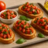 Bruschetta de tomate e manjericão