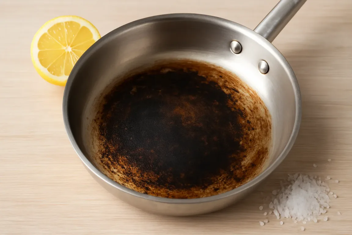 Panela com fundo preto Veja como clarear usando limão e sal Panela com fundo preto Veja como clarear usando limão e sal