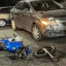 Acidente envolveu um veículo Chevrolet Prisma e uma motocicleta Yamaha Ybr