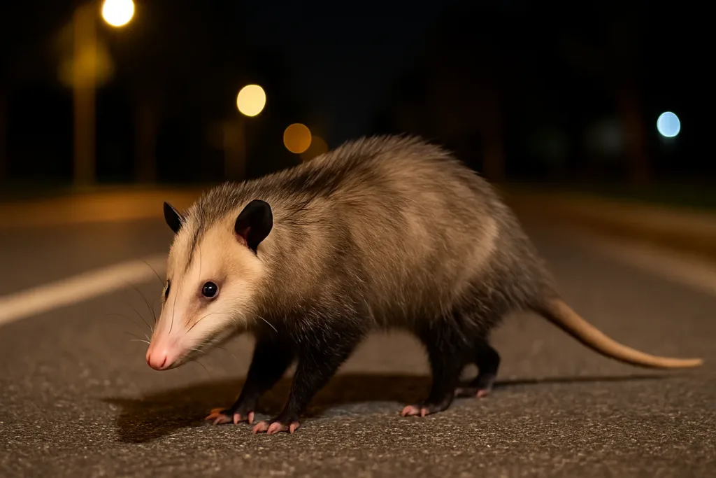 3 cuidados se você ver um gambá cruzando a rua à noite