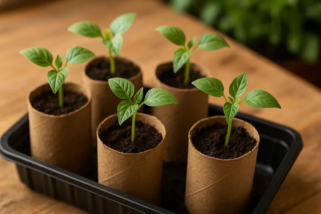 Como fazer mudas de plantas usando rolos de papel higiênico dica sustentável e prática