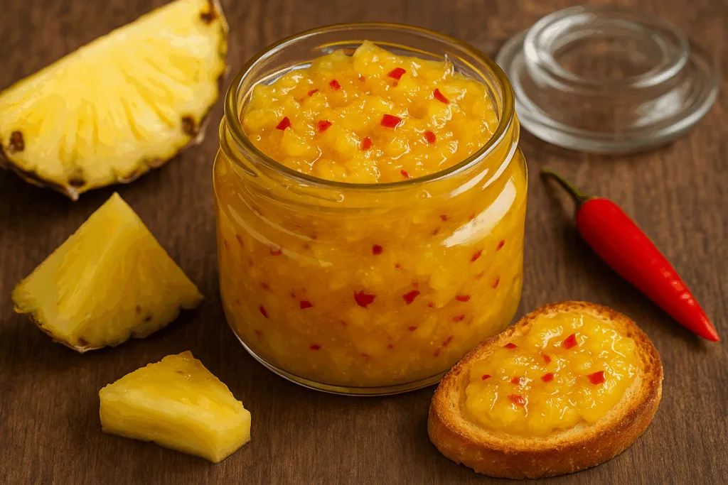 Geleia de abacaxi com pimenta