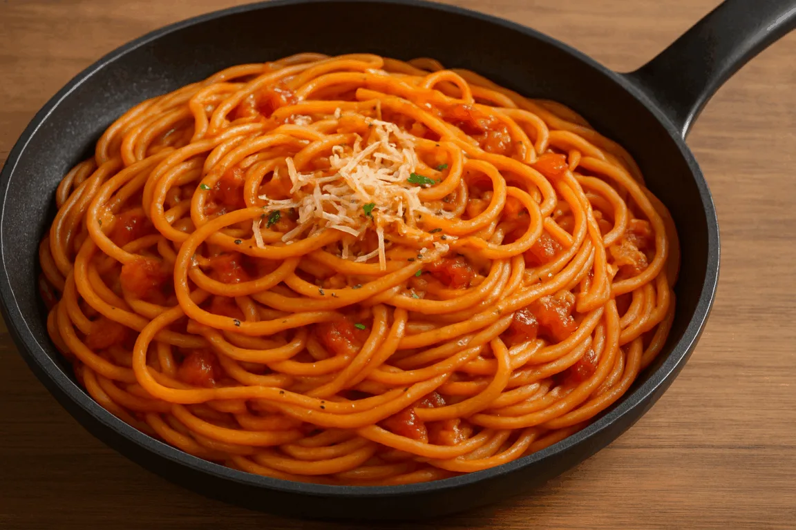 Macarrão com molho vermelho