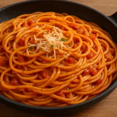 Macarrão com molho vermelho