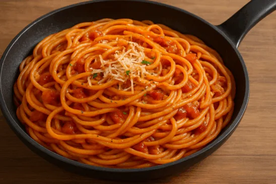 Macarrão com molho vermelho