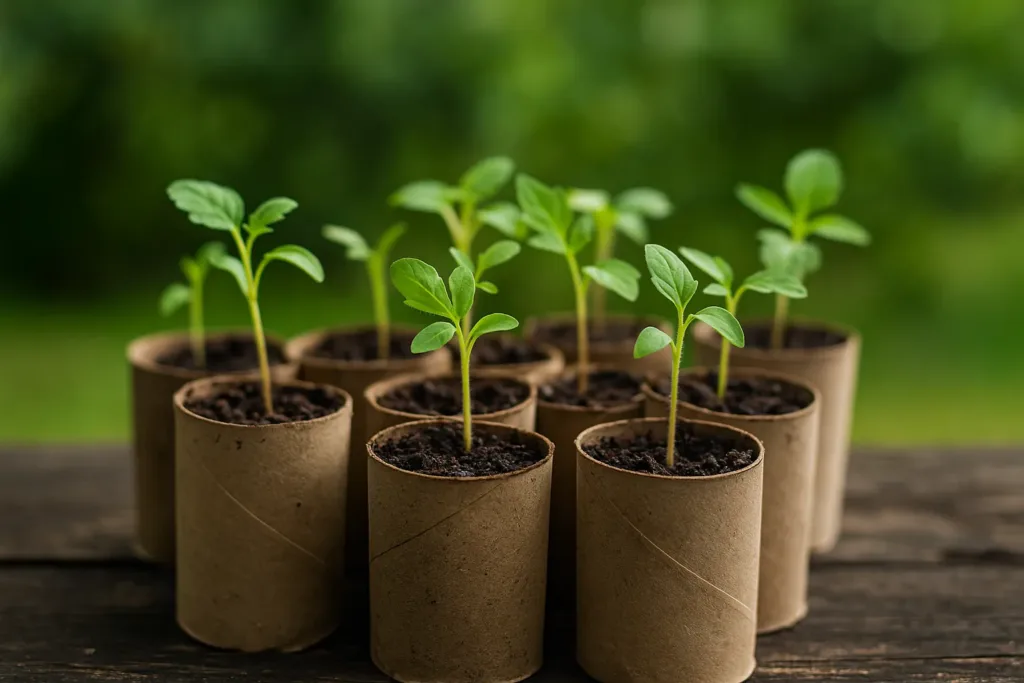 Como fazer mudas de plantas usando rolos de papel higiênico dica sustentável e prática