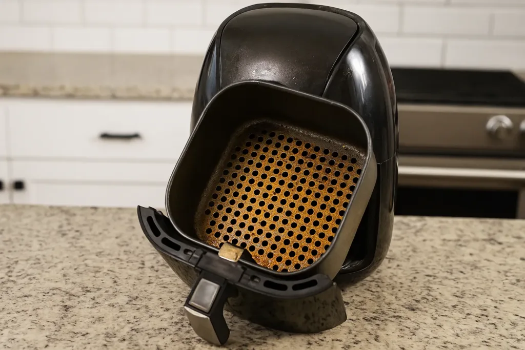 Como tirar gordura acumulada da air fryer com vinagre morno