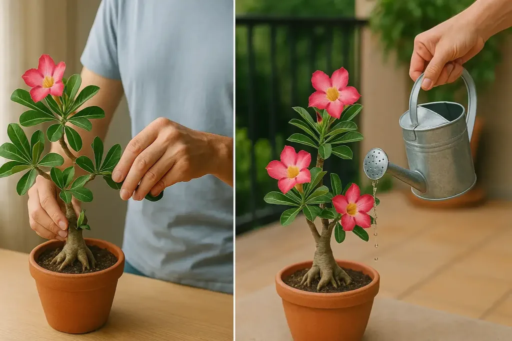 Onde posicionar sua rosa-do-deserto para que floresça regularmente