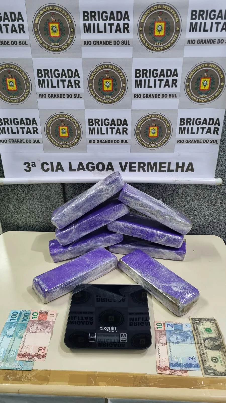 entorpecente prisão tijolo maconha lagoa vermelha