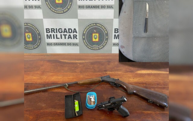 Homem é preso por tentativa de feminicídio e posse de arma em Nova Prata