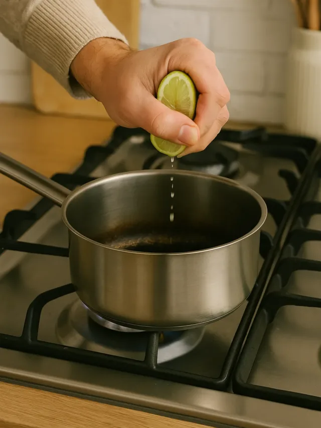 Panela queimada o método com limão que resolve